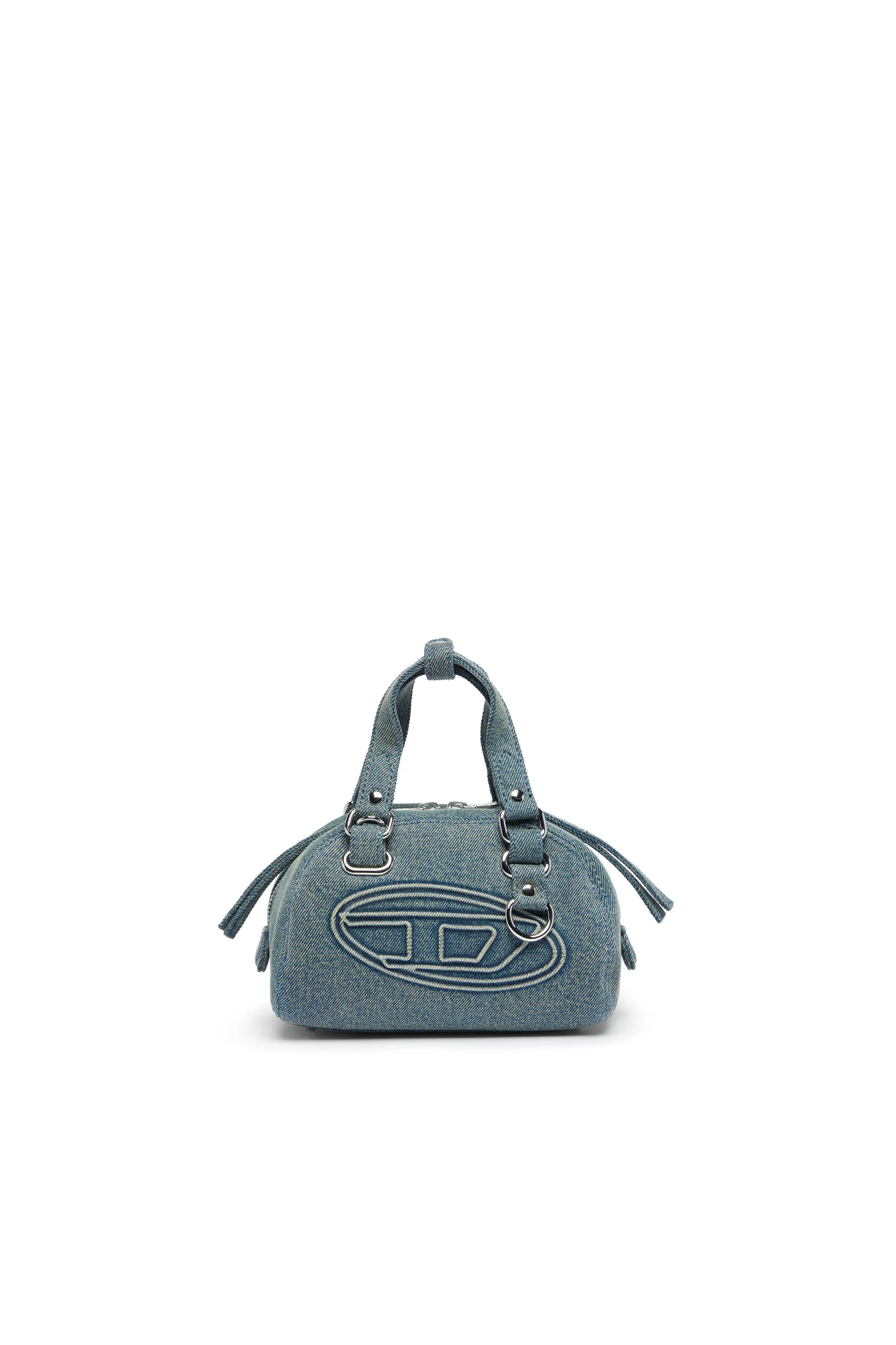 1DR DOME-SMALL BOWLING BAG IN DENIM WITH OVAL D LOGO - 1