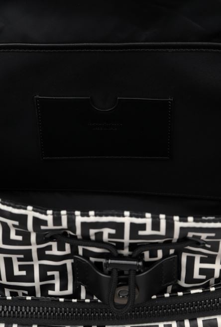 Nylon backpack with bicolor Balmain monogram - 4