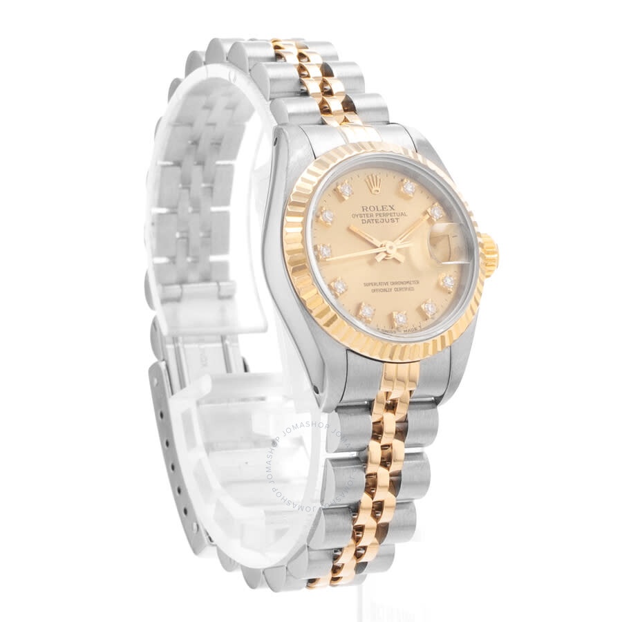 Pre-owned Rolex Datejust 26 Automatic Chronometer Diamond Champagne Dial Men's Watch 69173 CDJ - 7