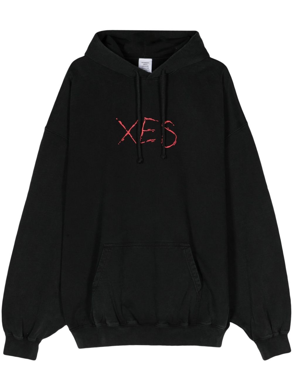 Xes-print cotton hoodie - 1