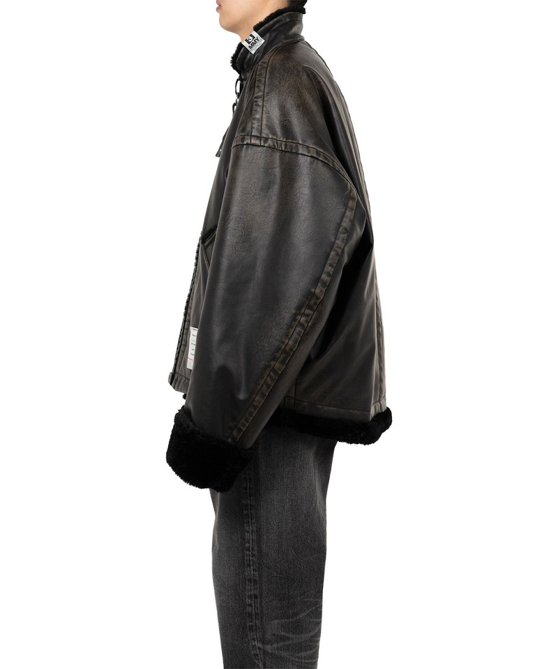 Coated Big Zip Boa Jacket 4
