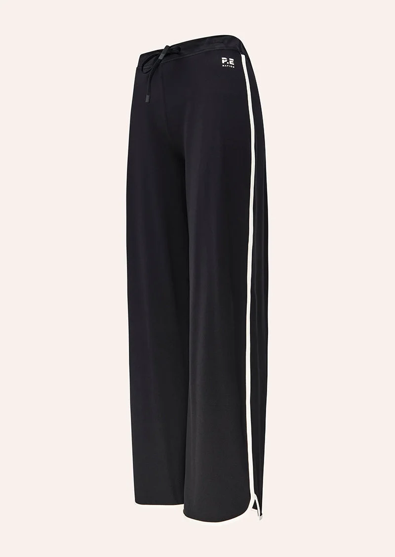 HALF TIME WIDE LEG LEGGING IN BLACK & WHISPER WHITE - 1