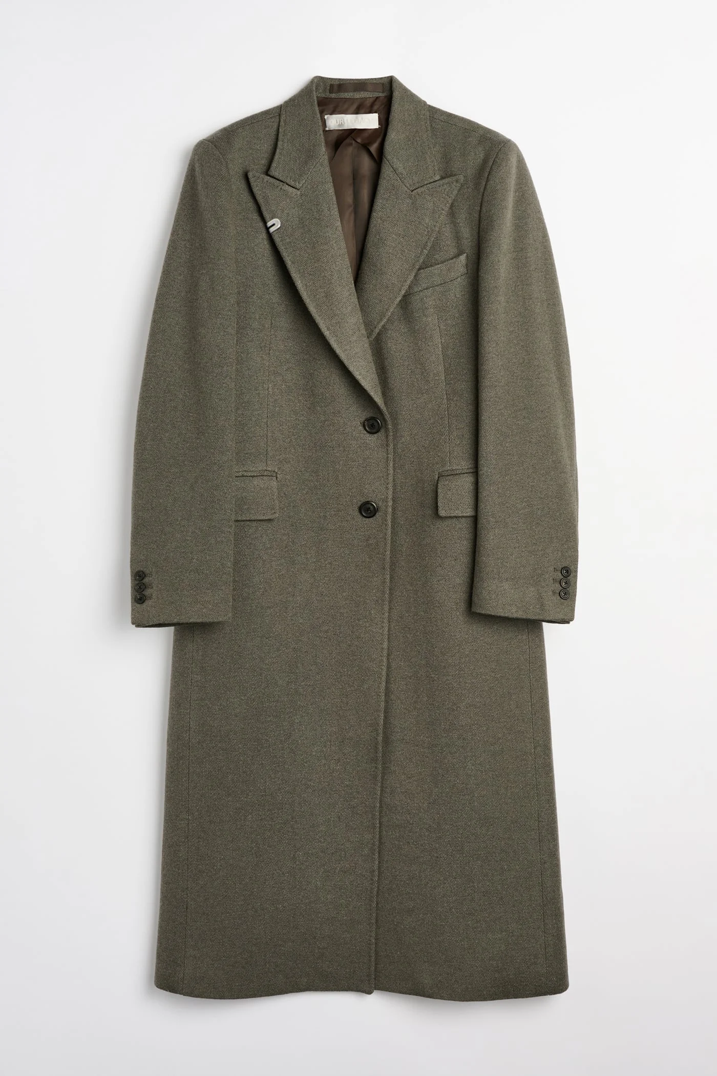 Manta Coat Night Pine Fishbone Bound Wool - 1