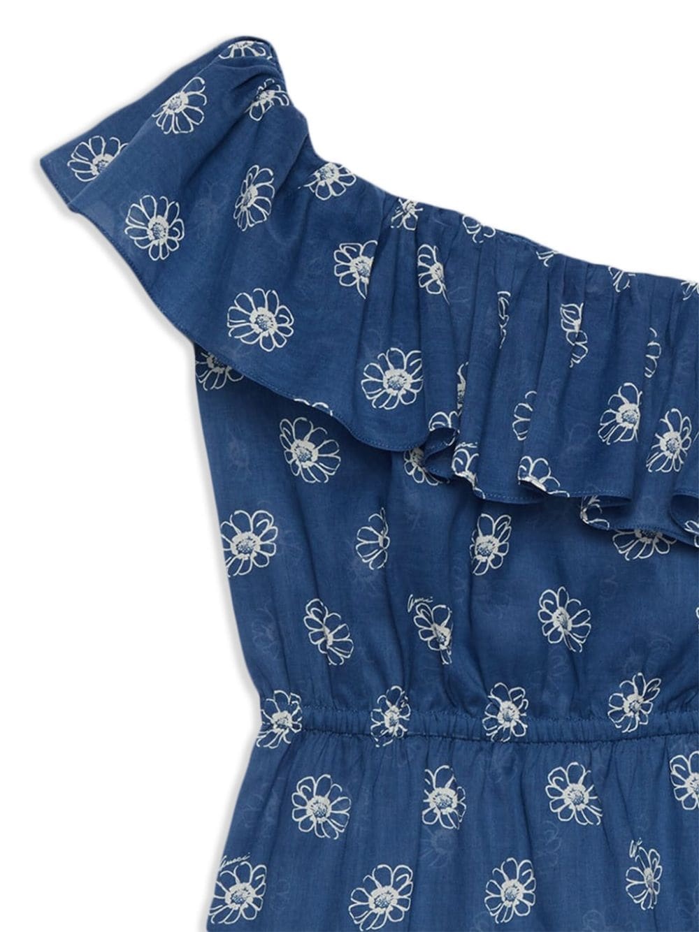 daisy-print one-shoulder dress - 2