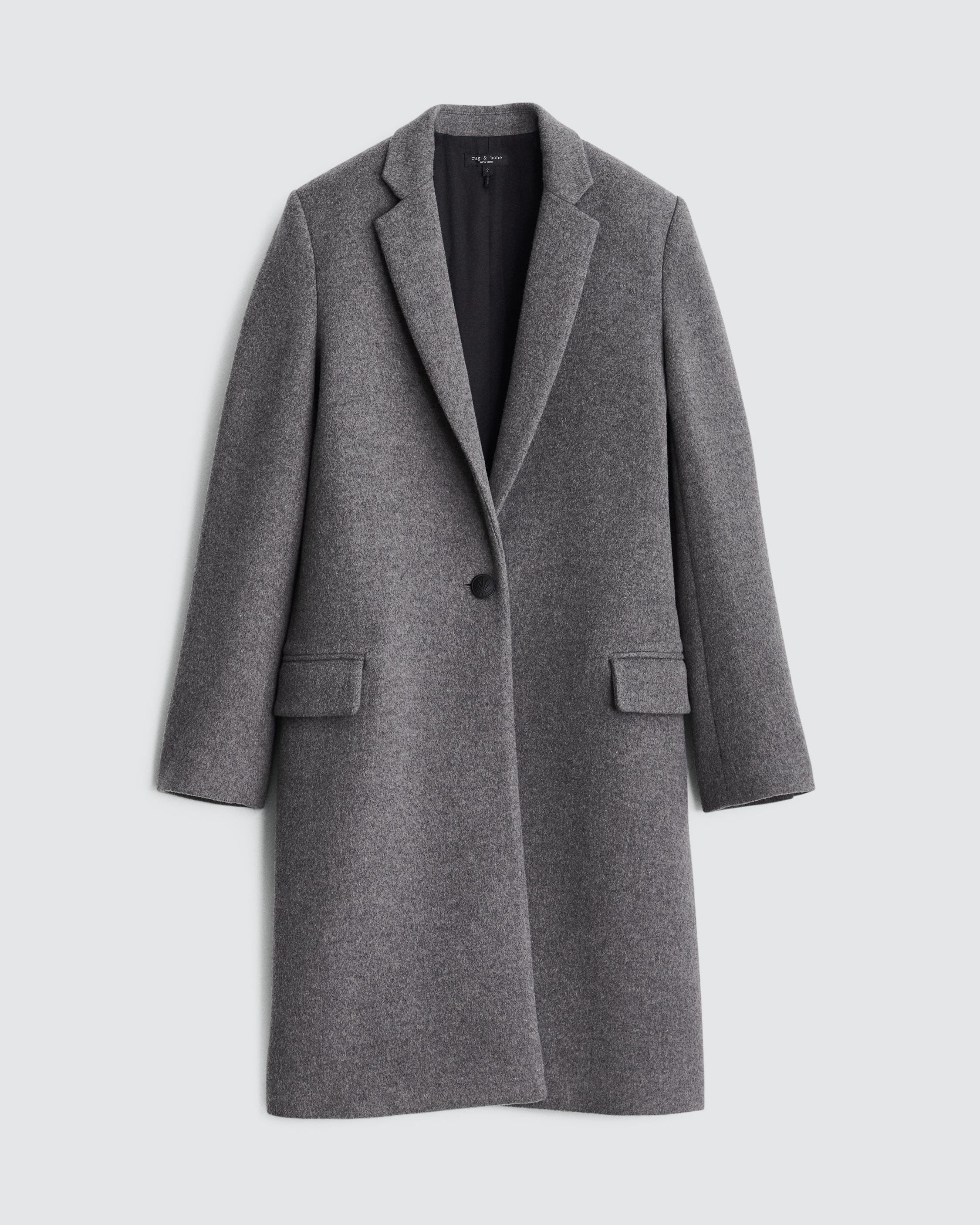 Rag & Bone Ava Italian Wool Coat in Black