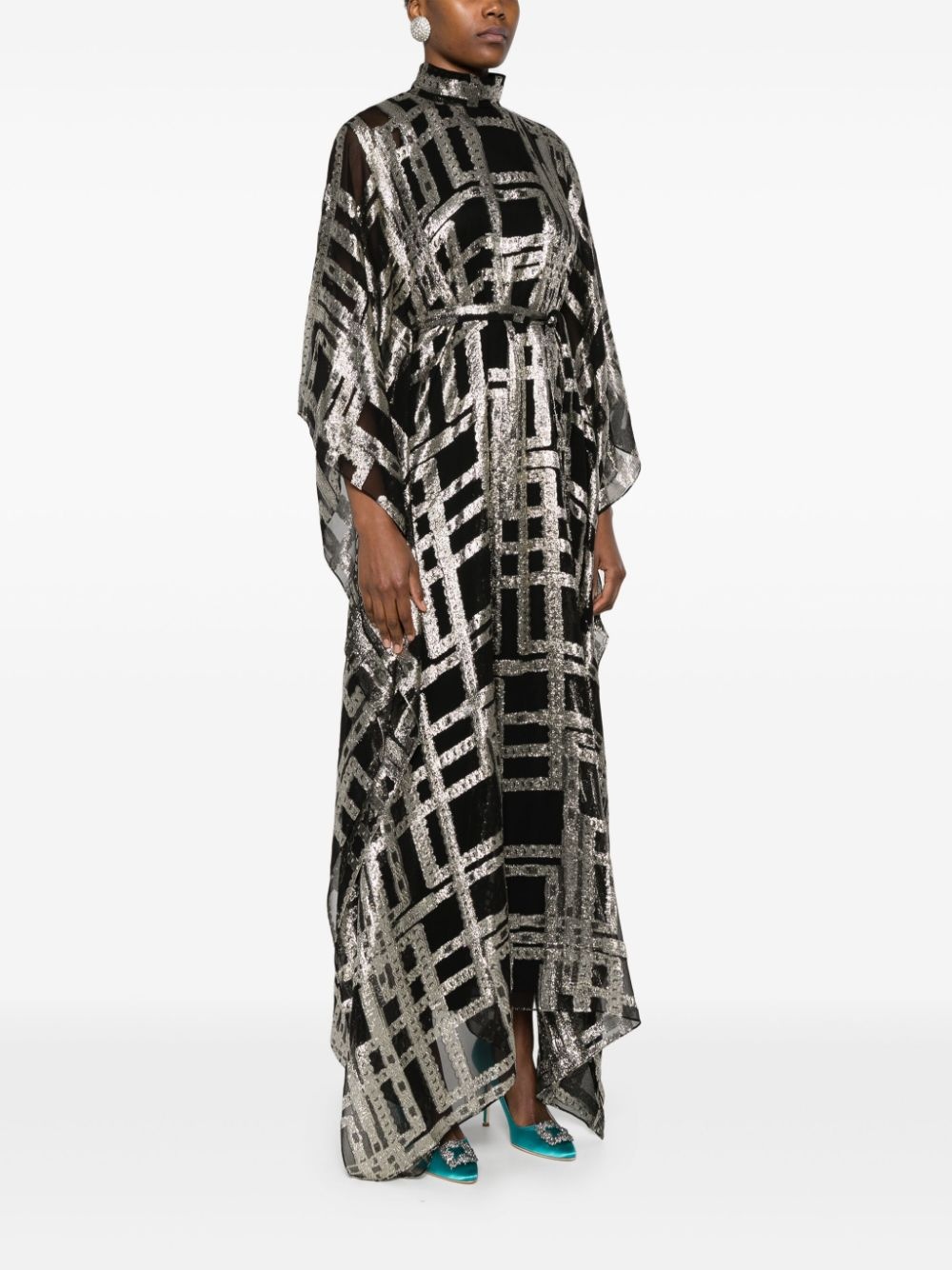 checked maxi dress - 3