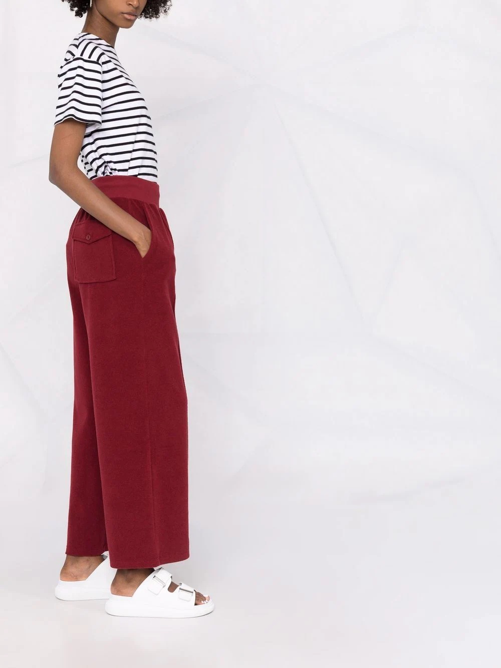 wide-leg terry-cloth trousers - 6