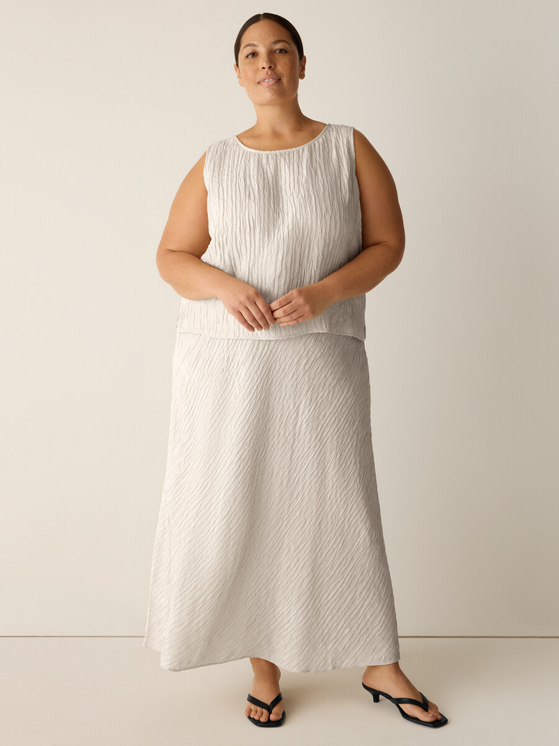 Textured Silk Jacquard Ballet Neck Tank 6