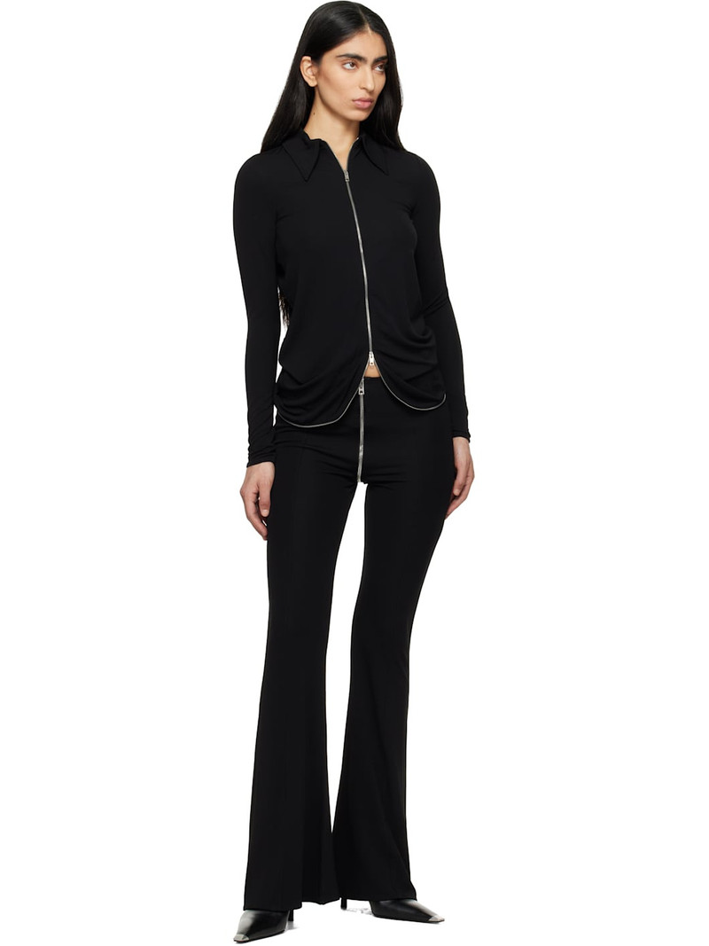 Alexander Wang Black Mid-Rise Zipper Trousers outlook
