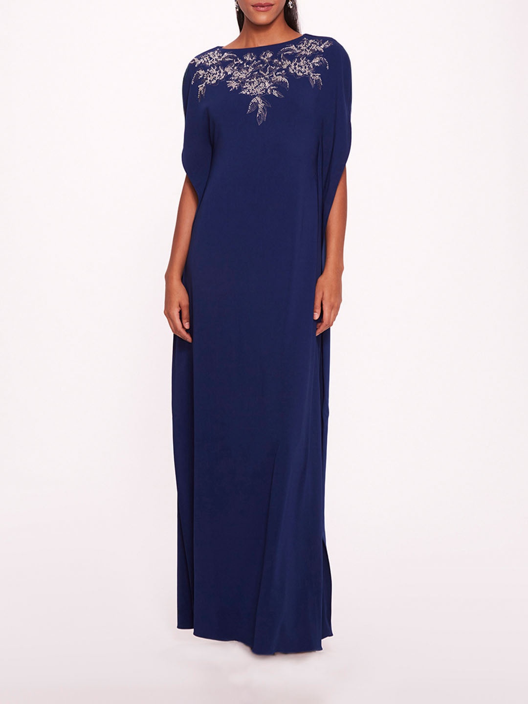 EMBROIDERED CREPE KAFTAN - 1