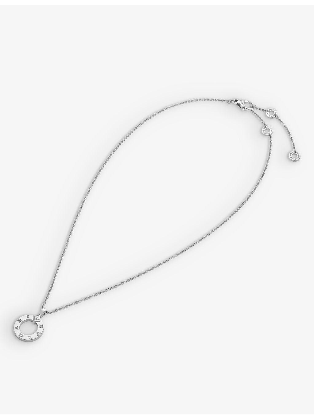 BVLGARI BVLGARI 18ct white-gold and 0.09ct brilliant-cut diamond pendant necklace - 2