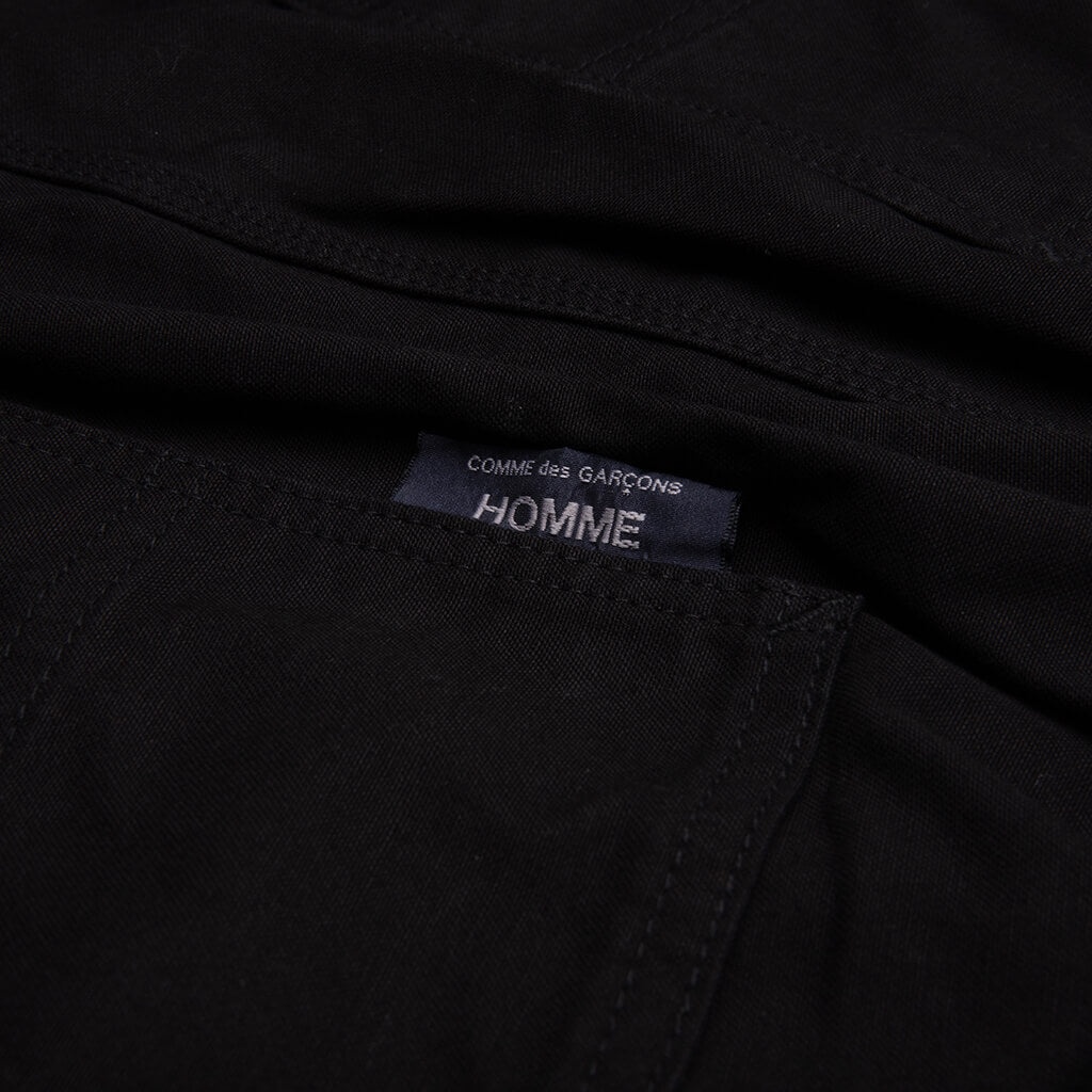 ELASTICATED WAIST UTILITY SHORTS - BLACK - 4