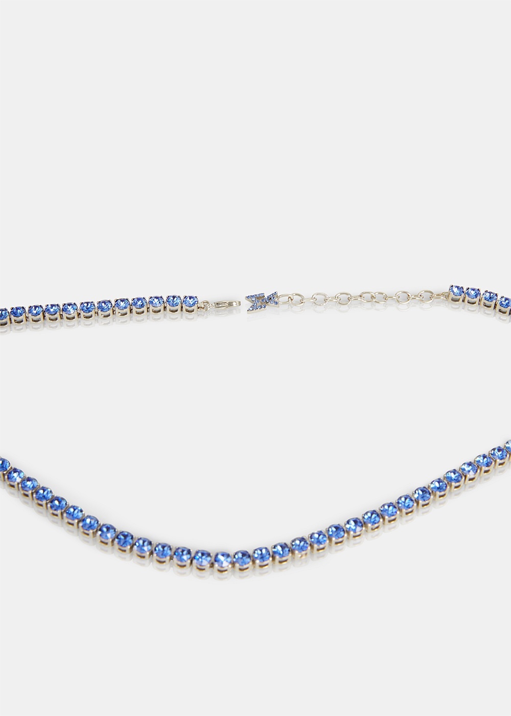 Sapphire Silver Base Tennis Necklace - 2