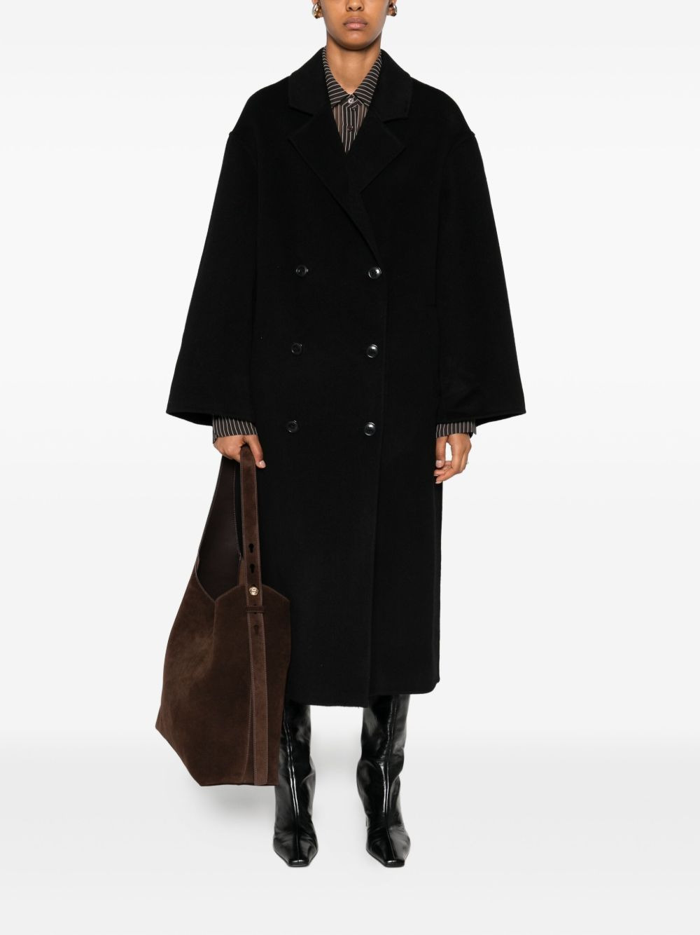 double-breasted wool coat - 2