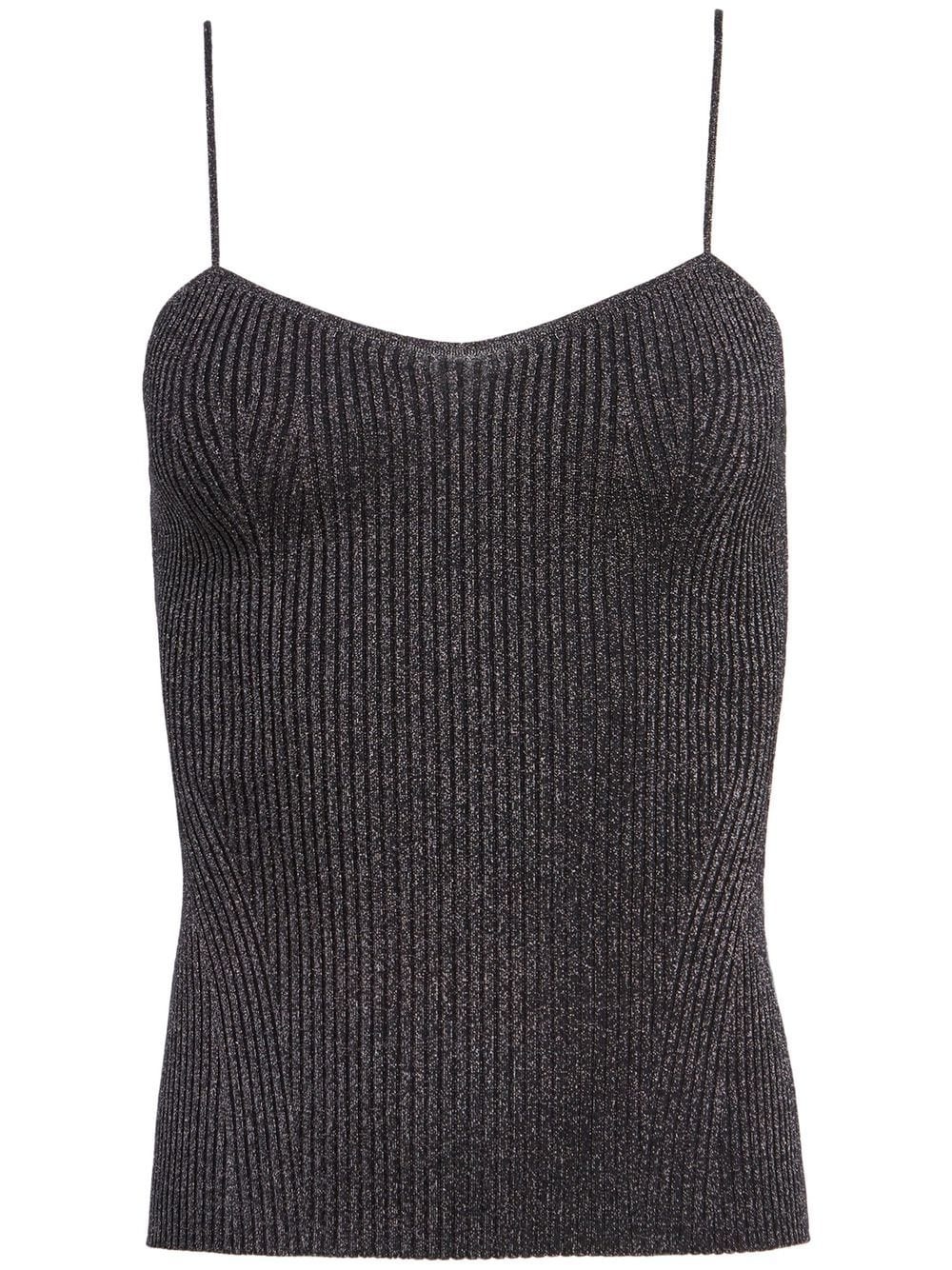 thin-straps ribbed-knit top - 1