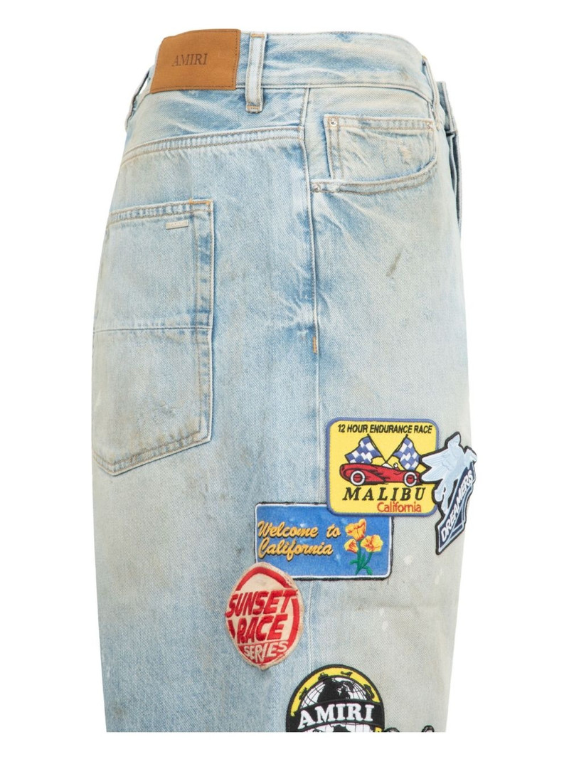 AMIRI patch-detail denim shorts outlook