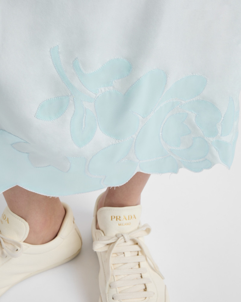 Embroidered habutai silk midi-skirt 4