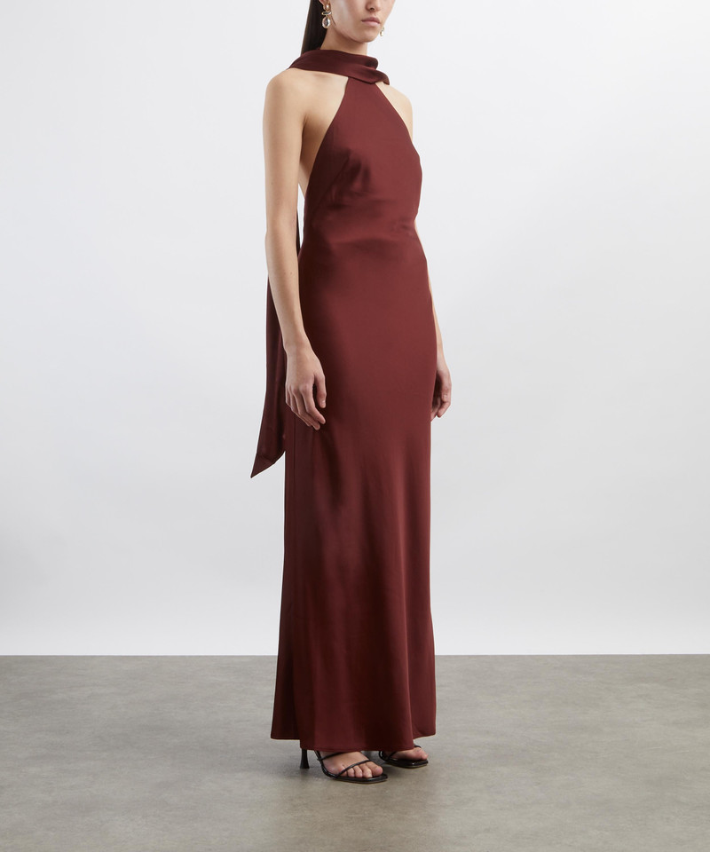 SIGNIFICANT OTHER Lucile Bordeaux Halter Maxi Dress outlook
