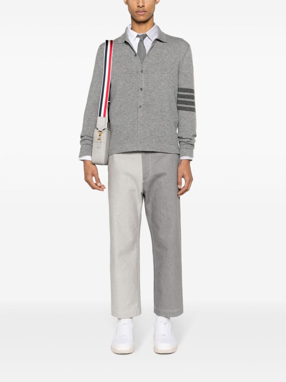 4-Bar Stripe cashmere polo top - 2