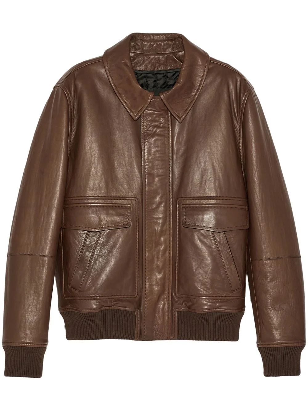 aviator leather jacket - 1