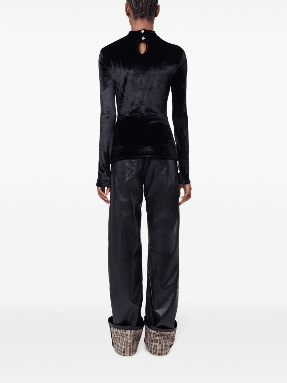 draped velvet top - 4