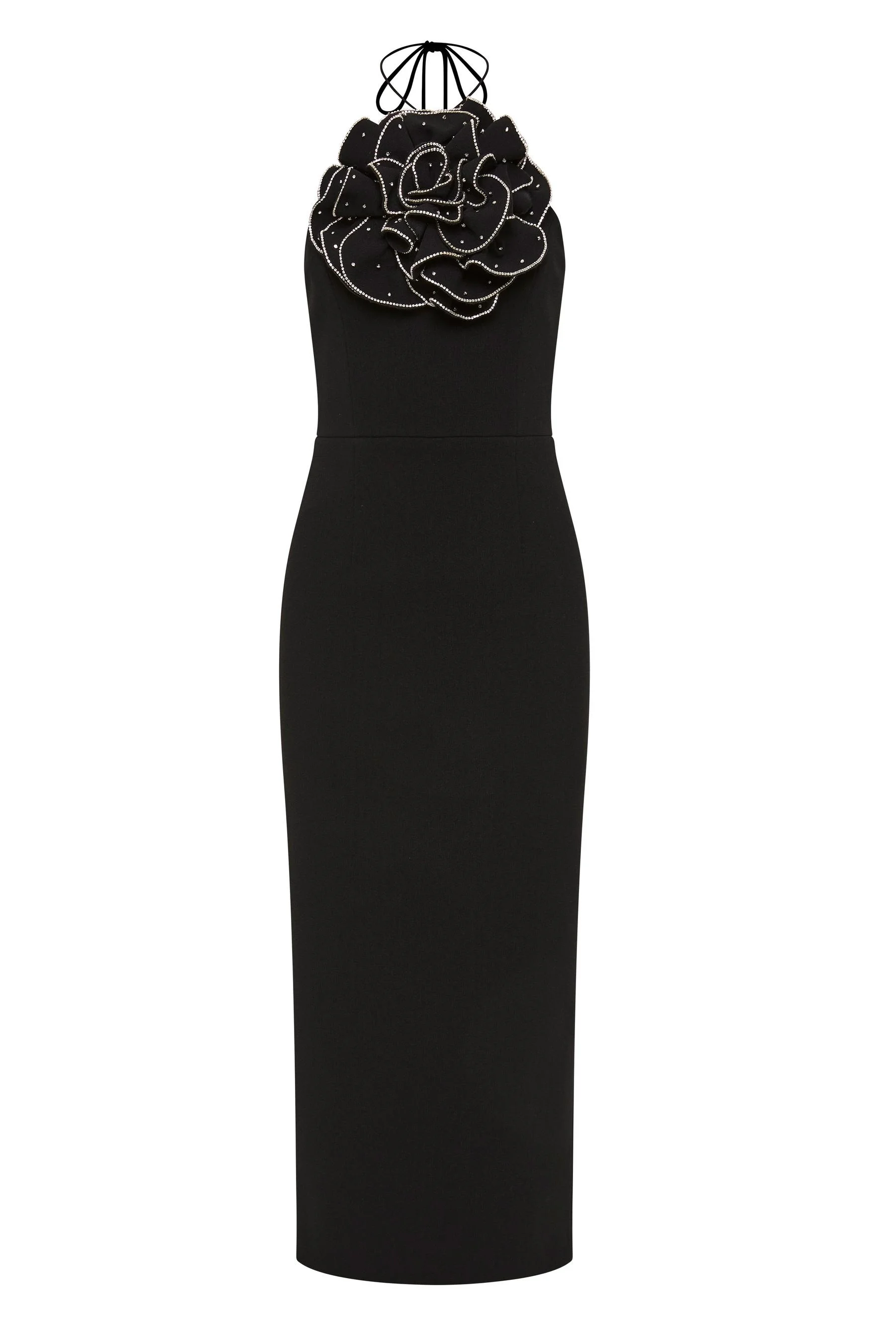 Women's Eliana Floral Halterneck Midi-Dress - Black - 1