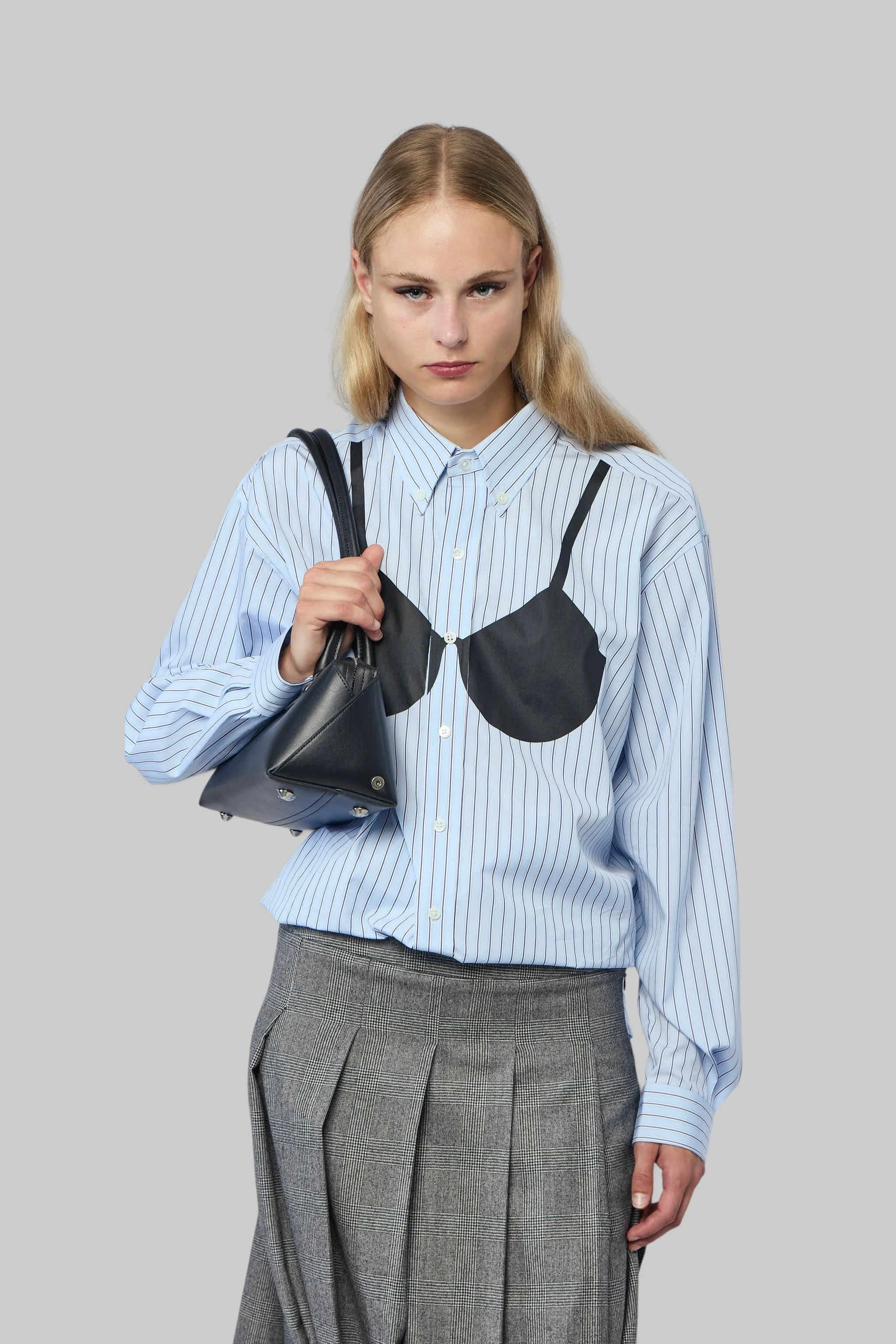 Women Trompe L'oeil Button Down Woven - 1