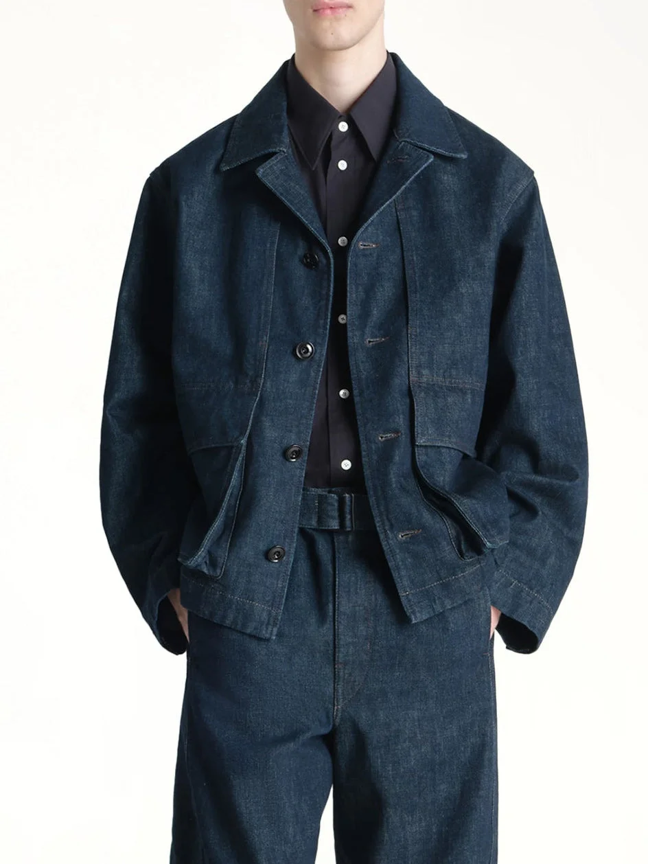Boxy Heavy Jacket in Denim Indigo - 1