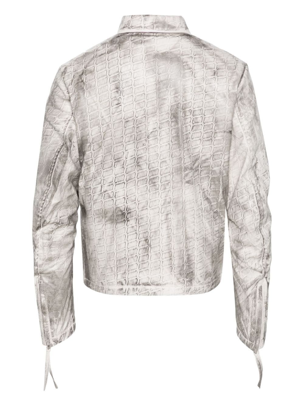 abstarct-print biker jacket - 2