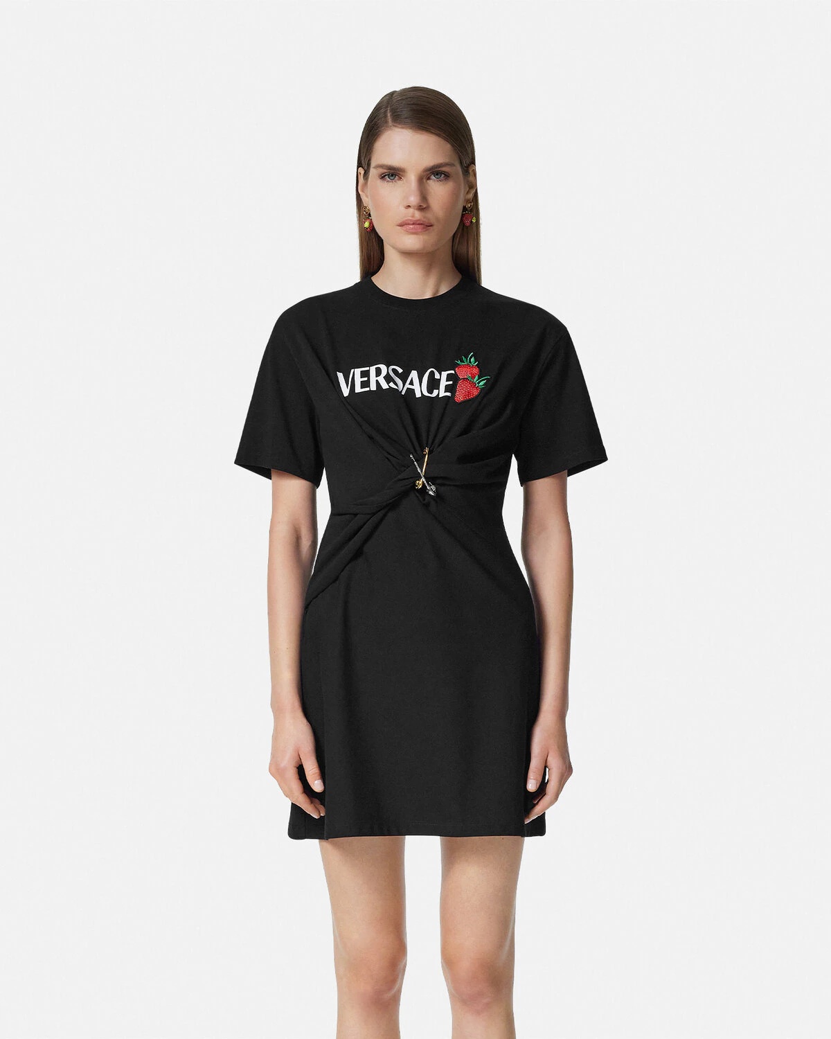 Embroidered Safety Pin T-Shirt Dress - 4