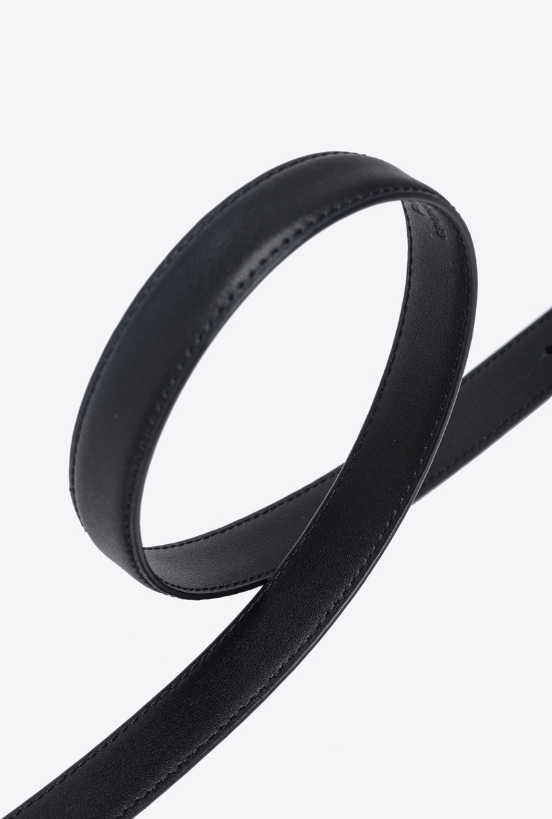 THIN COLOUR-BLOCK LOVE BIRDS LEATHER BELT 2CM 4