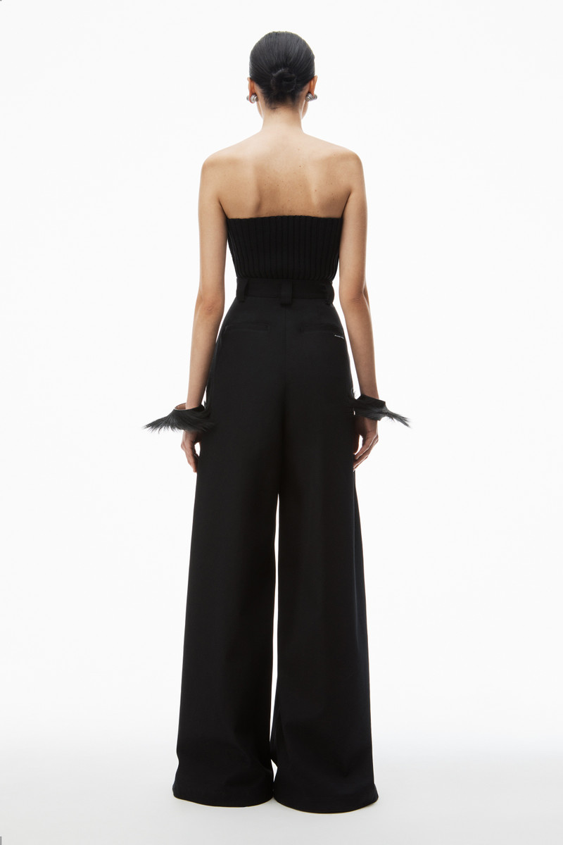high-waist wide-leg pant in wool twill 4
