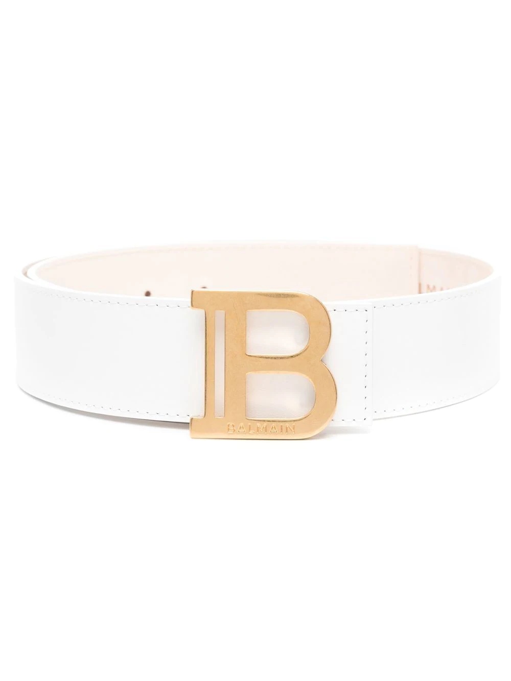 logo-plaque leather belt - 1