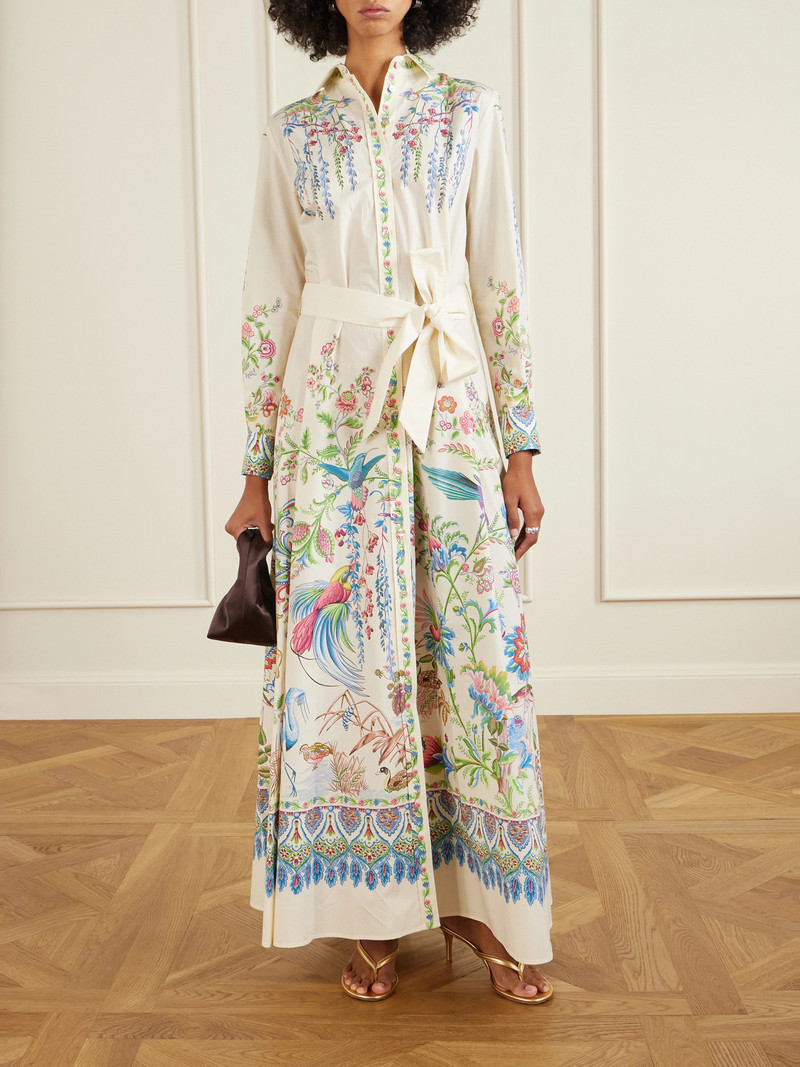 Etro Belted Printed Cotton Maxi Shirt Dress outlook