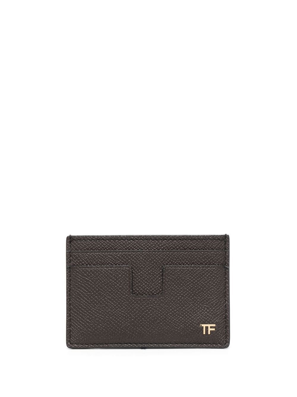 grained-leather cardholder - 1