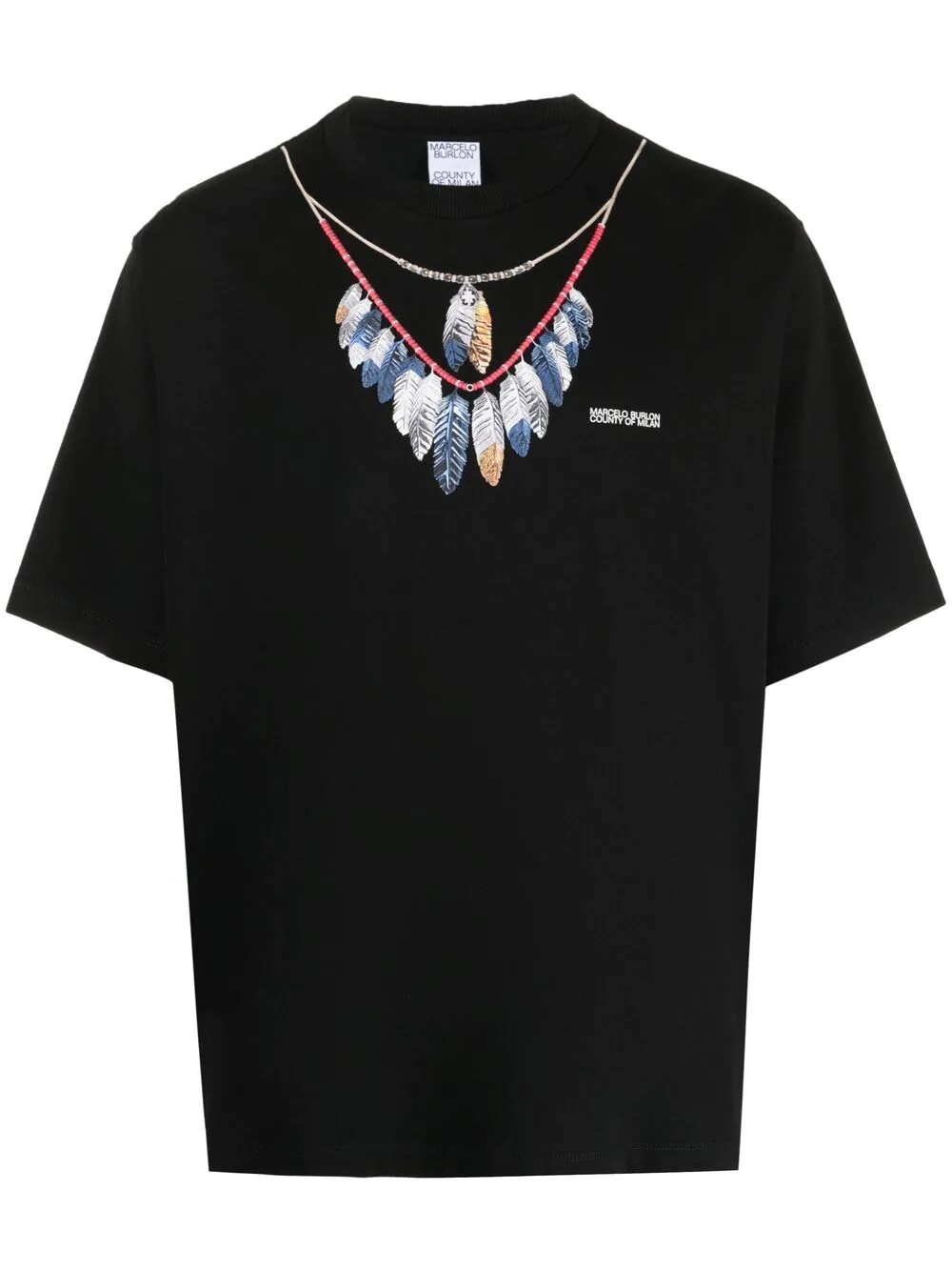 double chain feathers T-shirt - 1