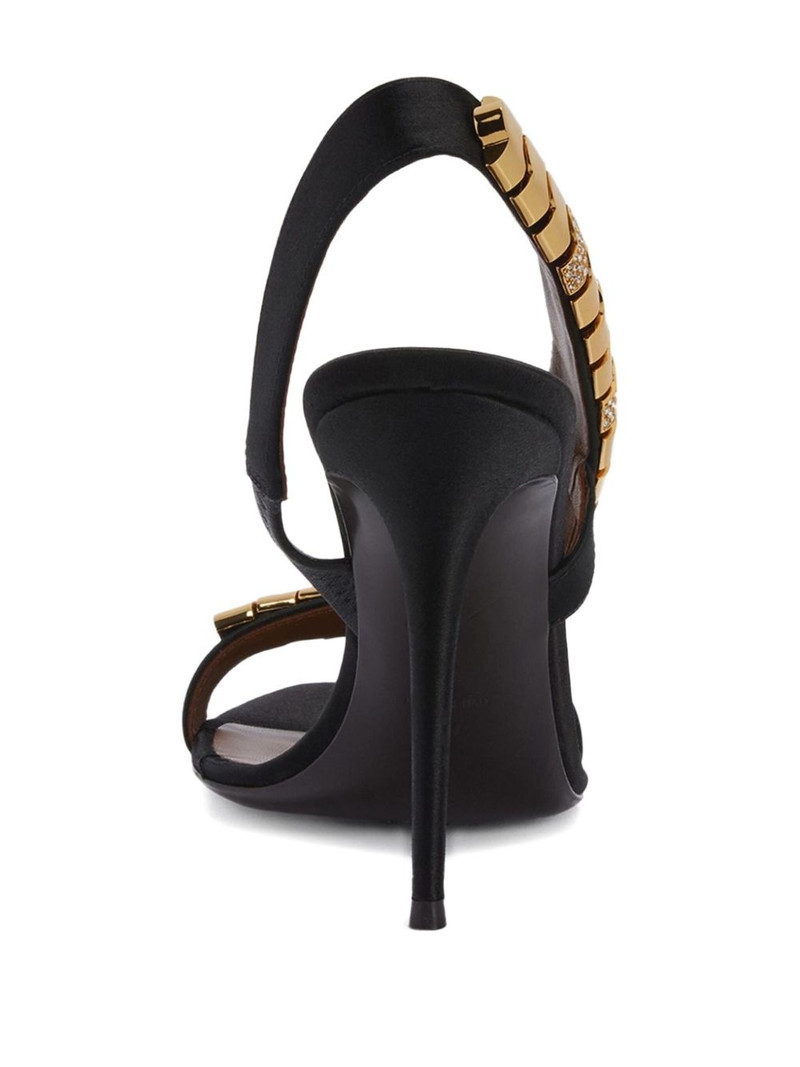 Giuseppe Zanotti 105mm Dafne satin slingback sandals outlook