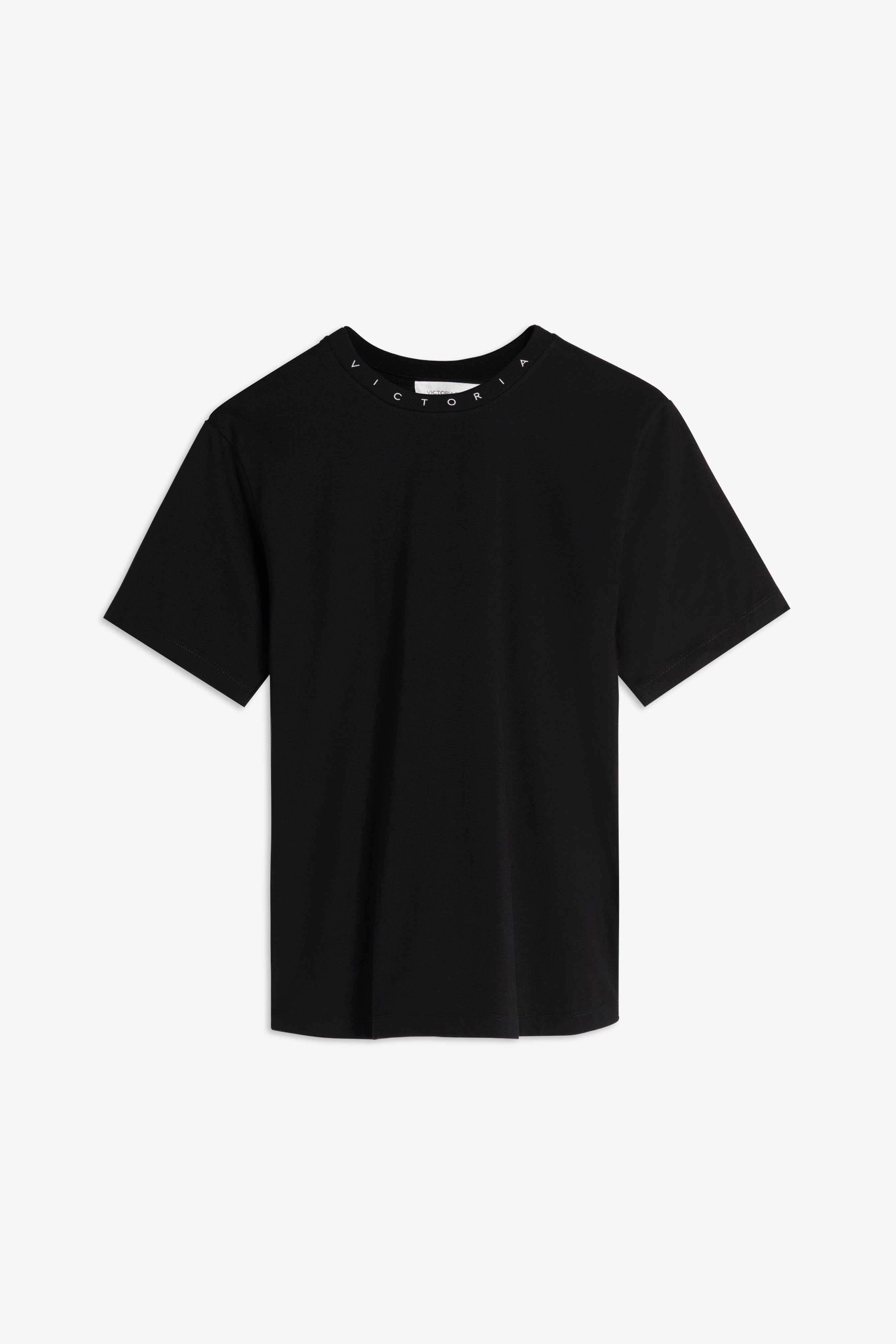 Logo Rib Tee in Black - 1