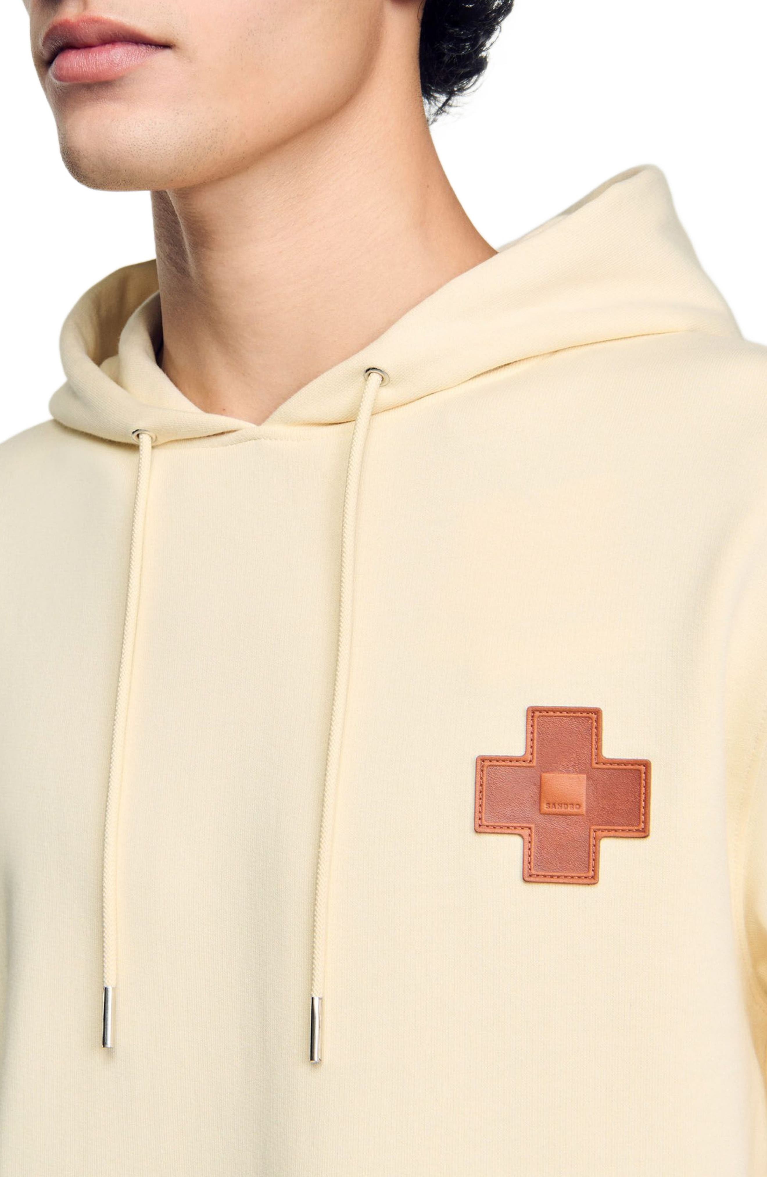 SANDRO Square Cross sweatshirt in Oats at Nordstrom - 4