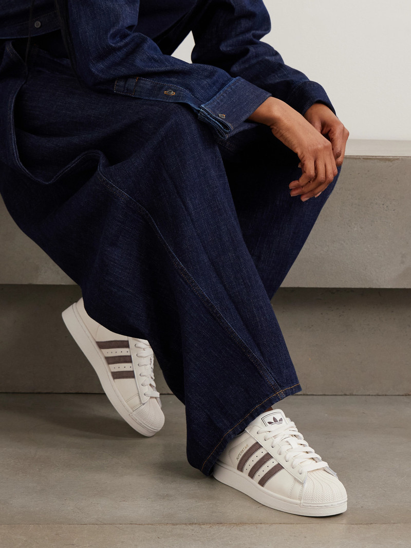 adidas Originals Superstar Ii Calf Hair-trimmed Leather Sneakers outlook