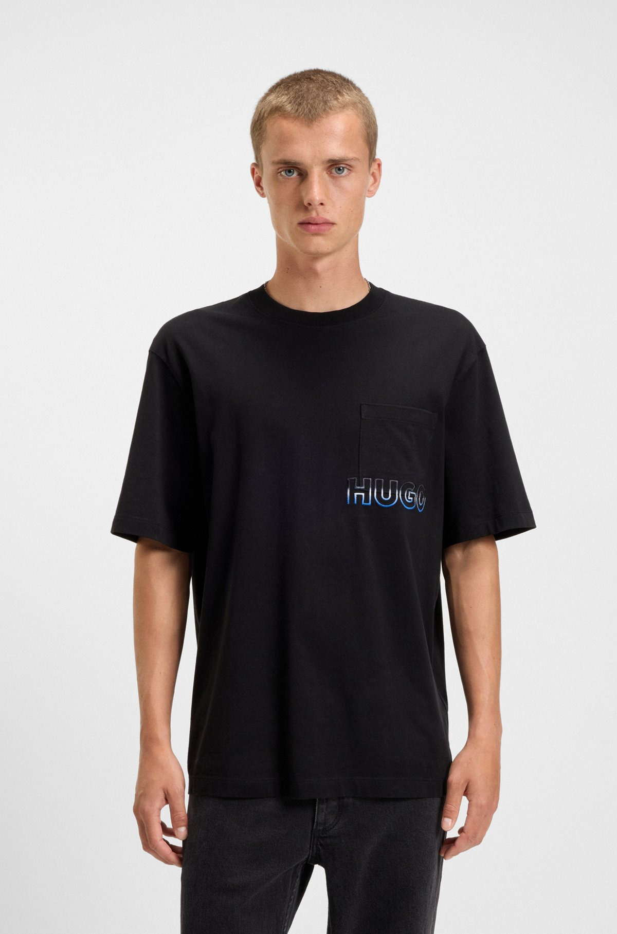 COTTON-JERSEY T-SHIRT WITH REVERSE-LOGO EMBROIDERY - 2