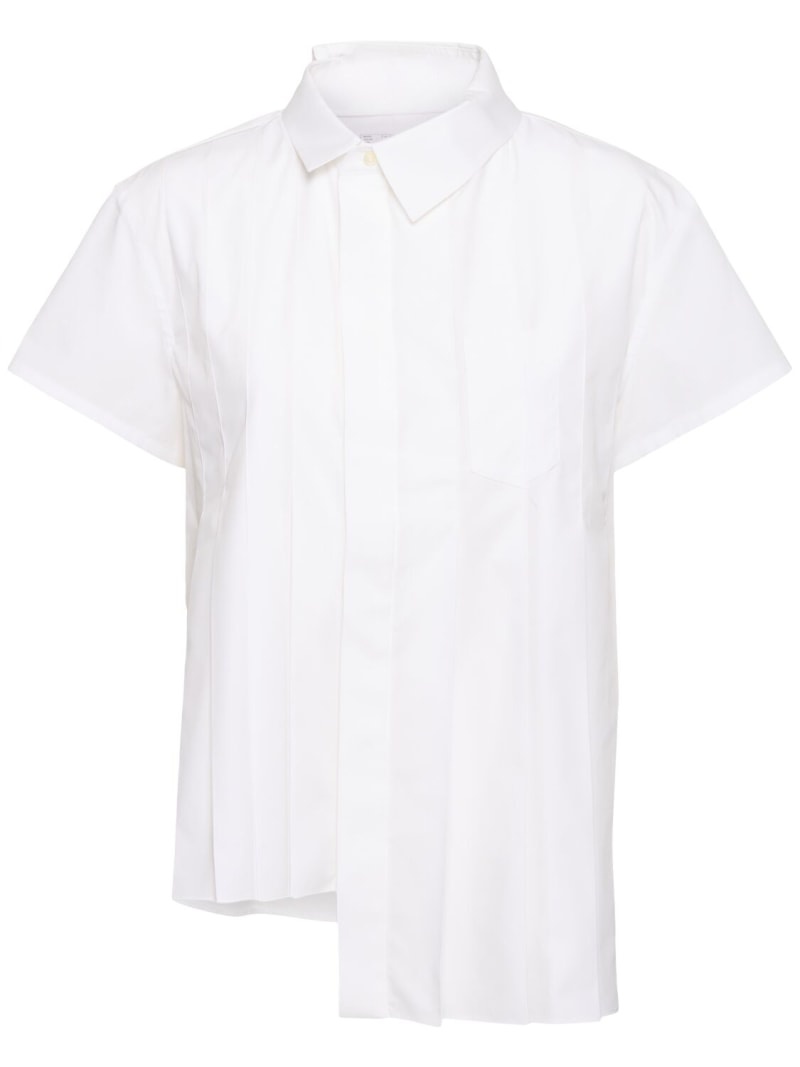 Cotton blend poplin shirt - 1