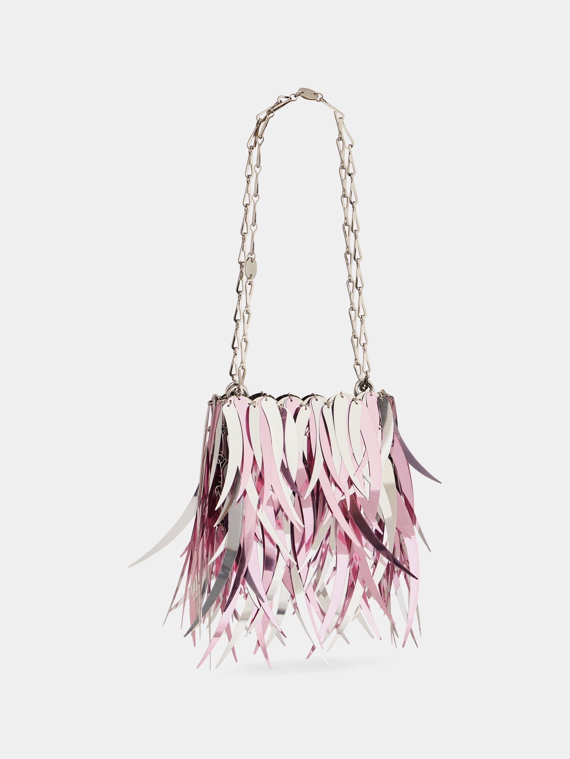 METALLIC PINK BAG WITH FEATHERS ASSEMBLAGE - 2