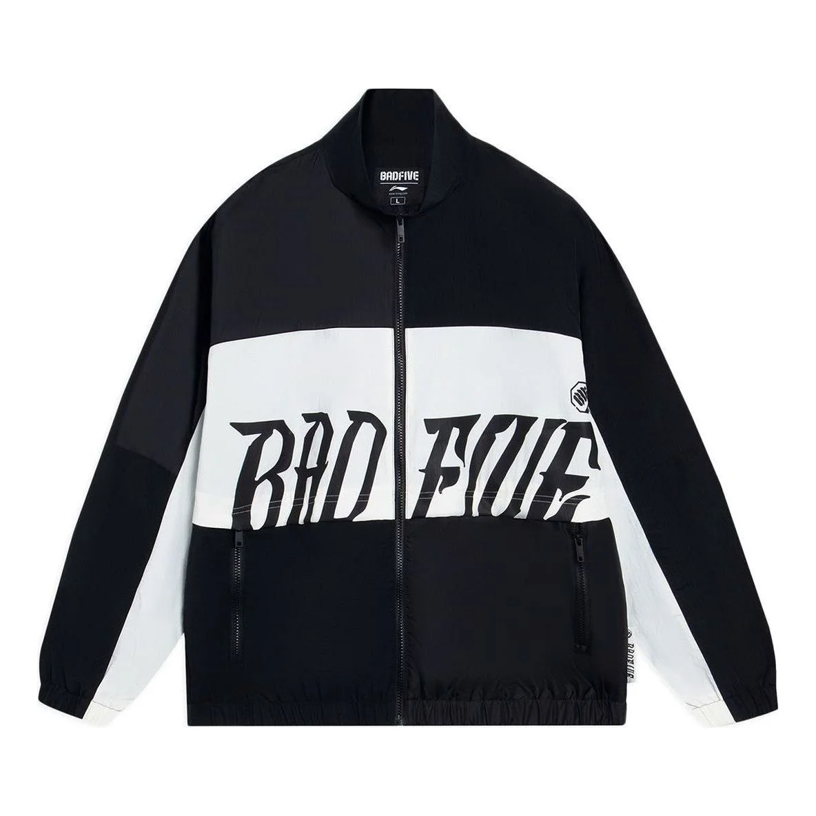 Li-Ning BadFive Logo Color Block Jacket 'Black White' AFDT061-3 - 1