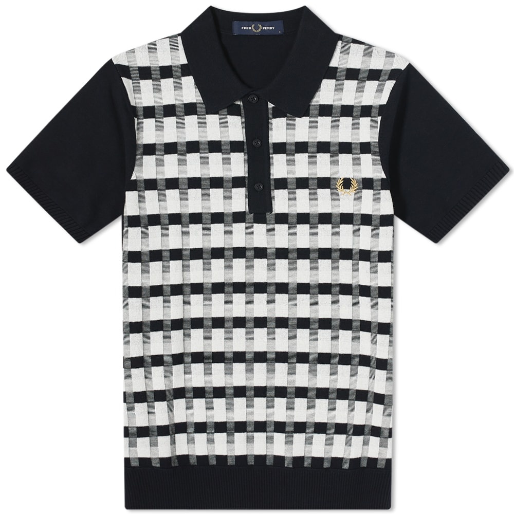 Fred Perry Abstract Check Knitted Shirt - 1