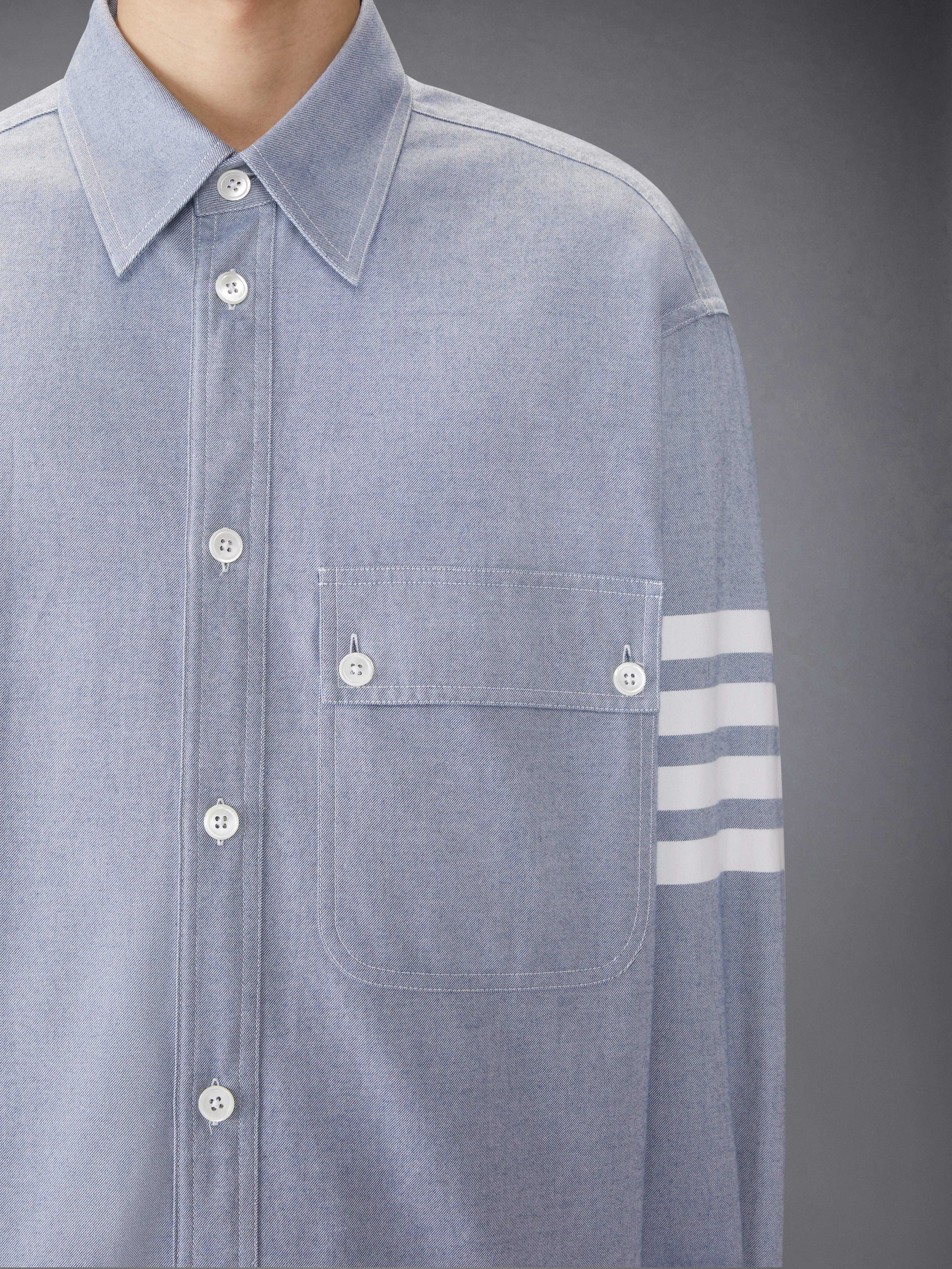 WOVEN FLANNEL 4-BAR OVERSIZED SHIRT - 7