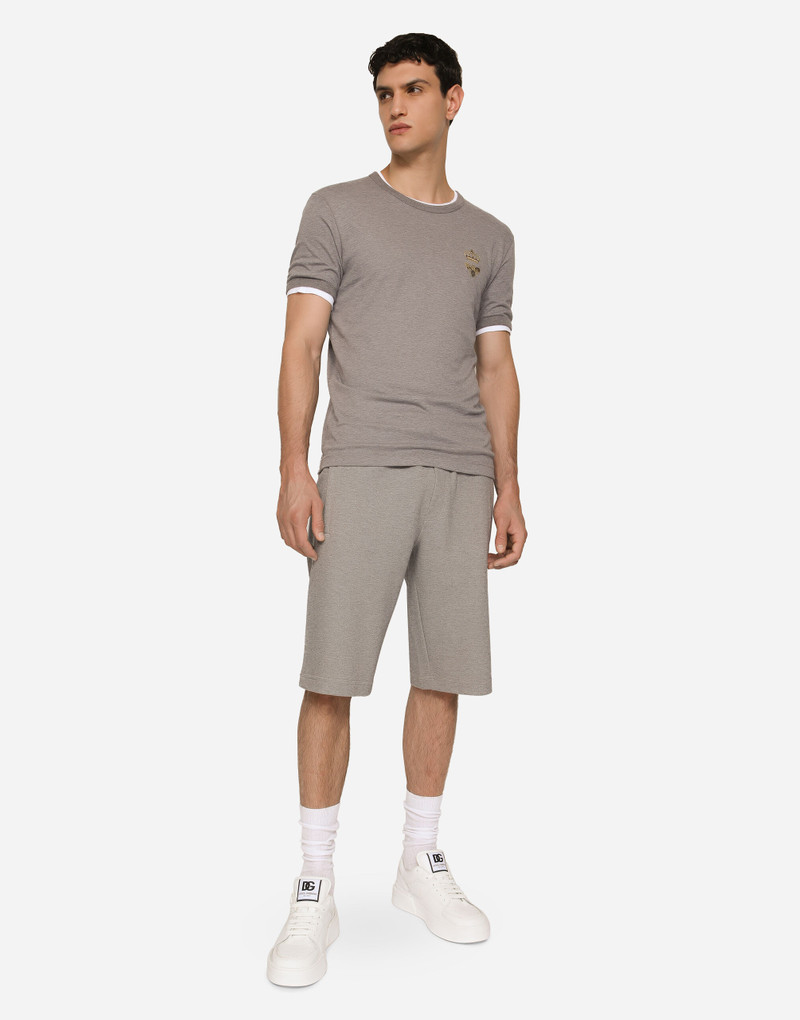 Jersey jogging shorts with embroidery 6