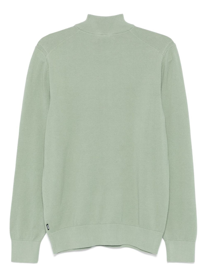 BOSS zipped cotton sweater outlook