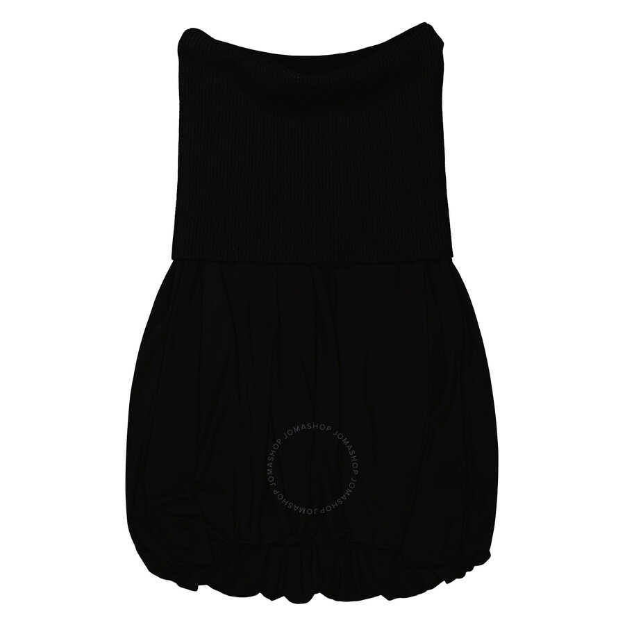 Burberry Black Wool And Crepe Off-the-shoulder Dress - 2