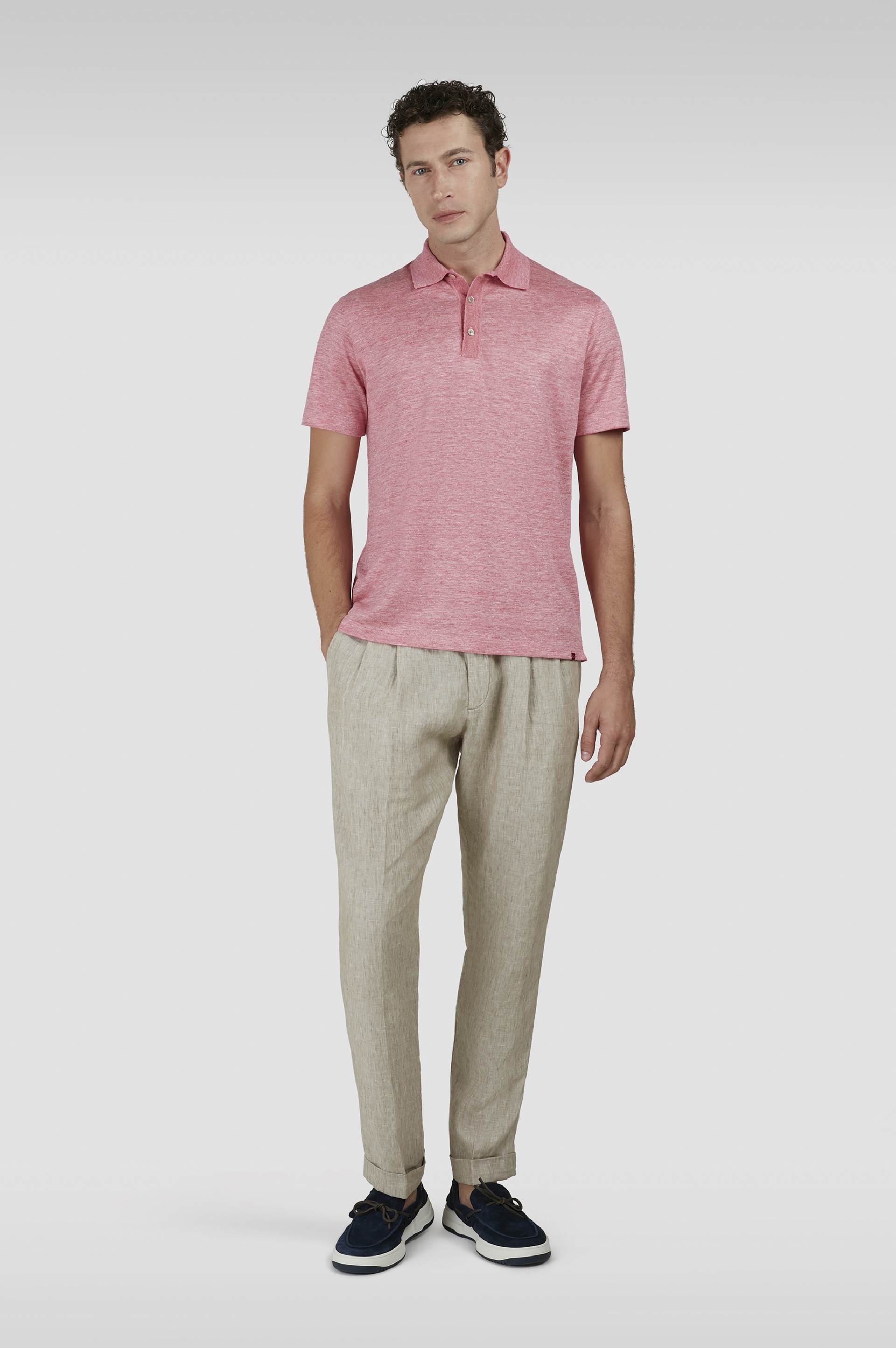 LINEN CHINO PANTS WITH PLEATS - 2